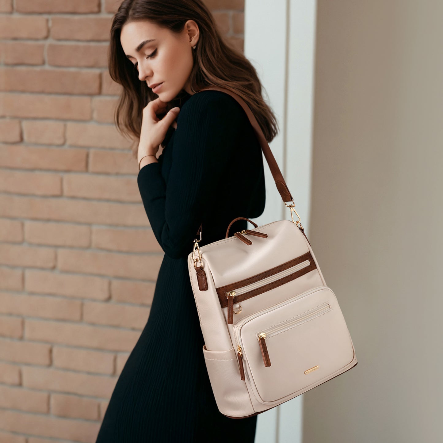 VNINE Laptop Backpack Purse for Women: Fits 14 Inch Computer Work Bag Stylish Travel Bags Casual Daypacks Fashion Backpack for College Business Daypack Travel Designer Ladies Shoulder Bags