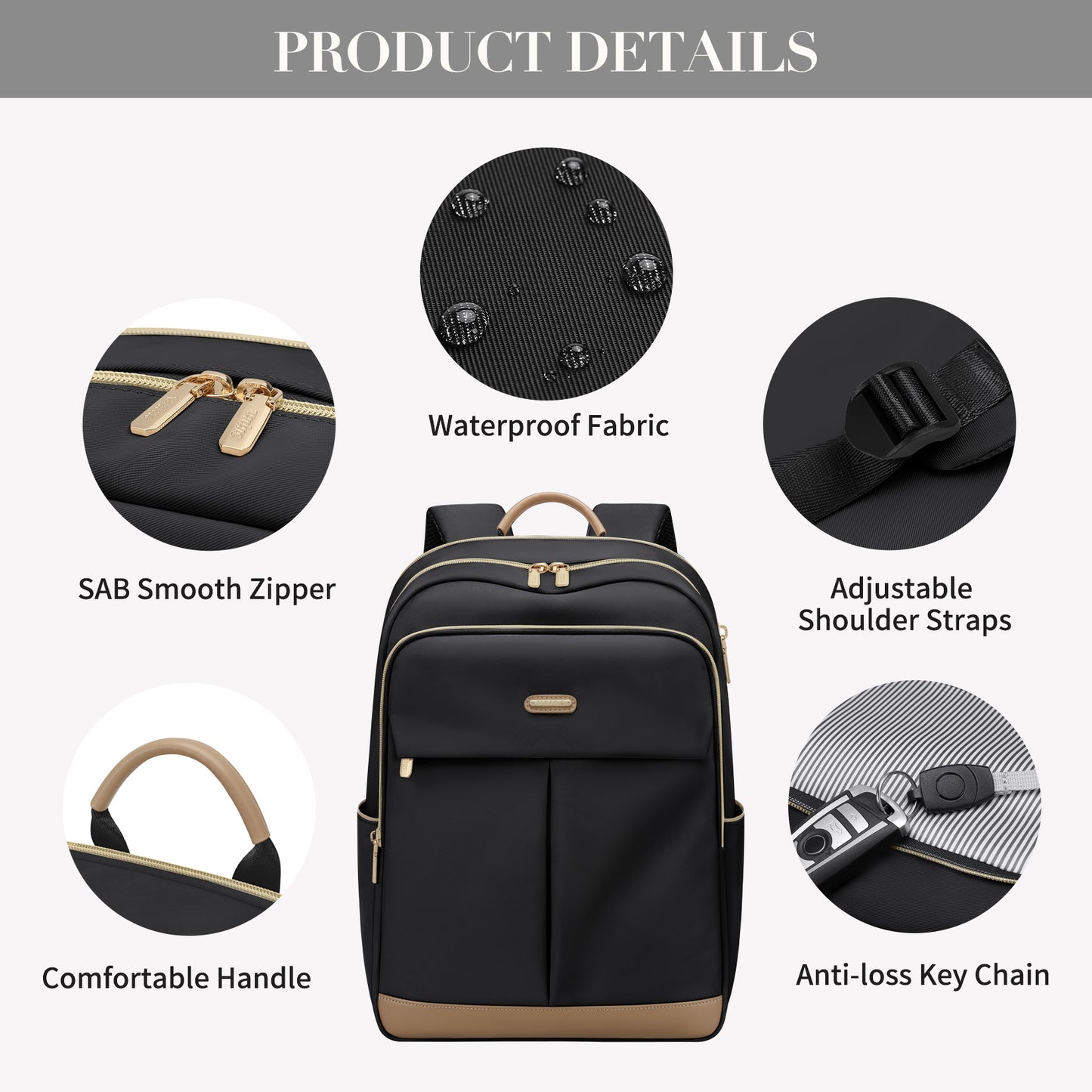 VNINE Laptop Backpack Purse for Women: 16 Inch Work Bag with Laptop Compartment Large Capacity Travel College Copmputer Backpack Water Resistant Teacher Nurse Business Bag Casual Daypacks