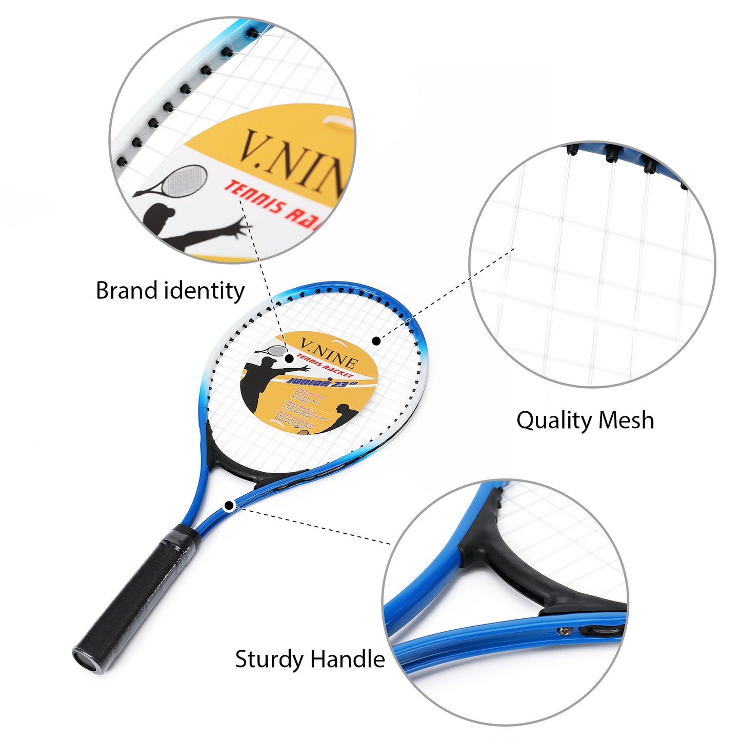 V.NINE Tennis Rackets Light Adult Racquet Set for Women Men with Tennis Balls,Overgrips and Carry Bag