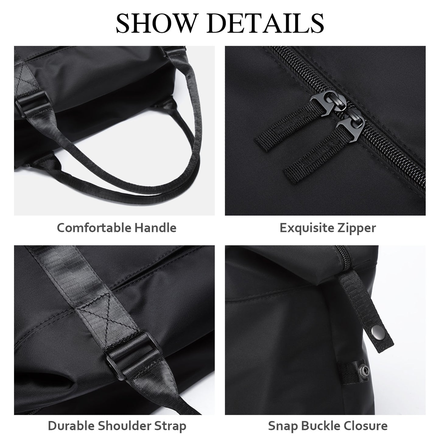 V.NINE Travelling bags Suitcases Bag Weekender Bags for Women with Shoe Compartment Carry on Overnight Bag with Toiletry Bag Gym Bag with Wet Pocket