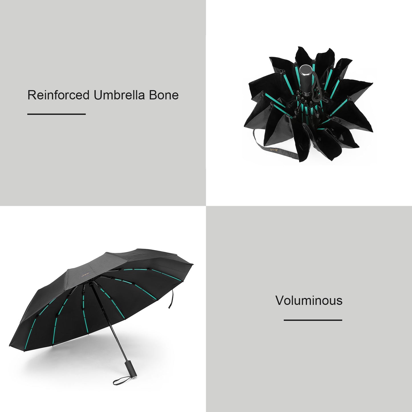 V.NINE Windproof Travel Umbrella, Automatic Umbrellas for Rain, Portable & Compact Umbrella for Backpack