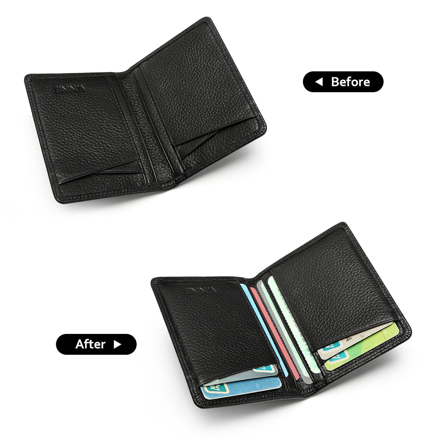 V.NINE Pocket wallets Men's Slim Leather Wallet with Extra Capacity Attached Flip Pockets